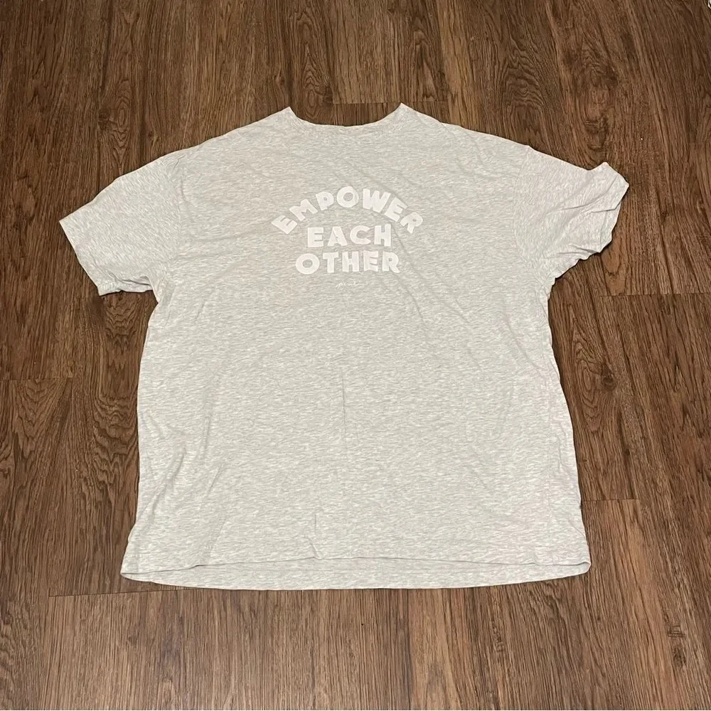 Victoria’s Secret Oversized Pajama Top Gray White Empower Each Other One Size